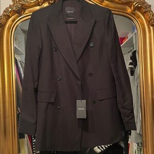 Massimo Dutti Linen double Black Jacket